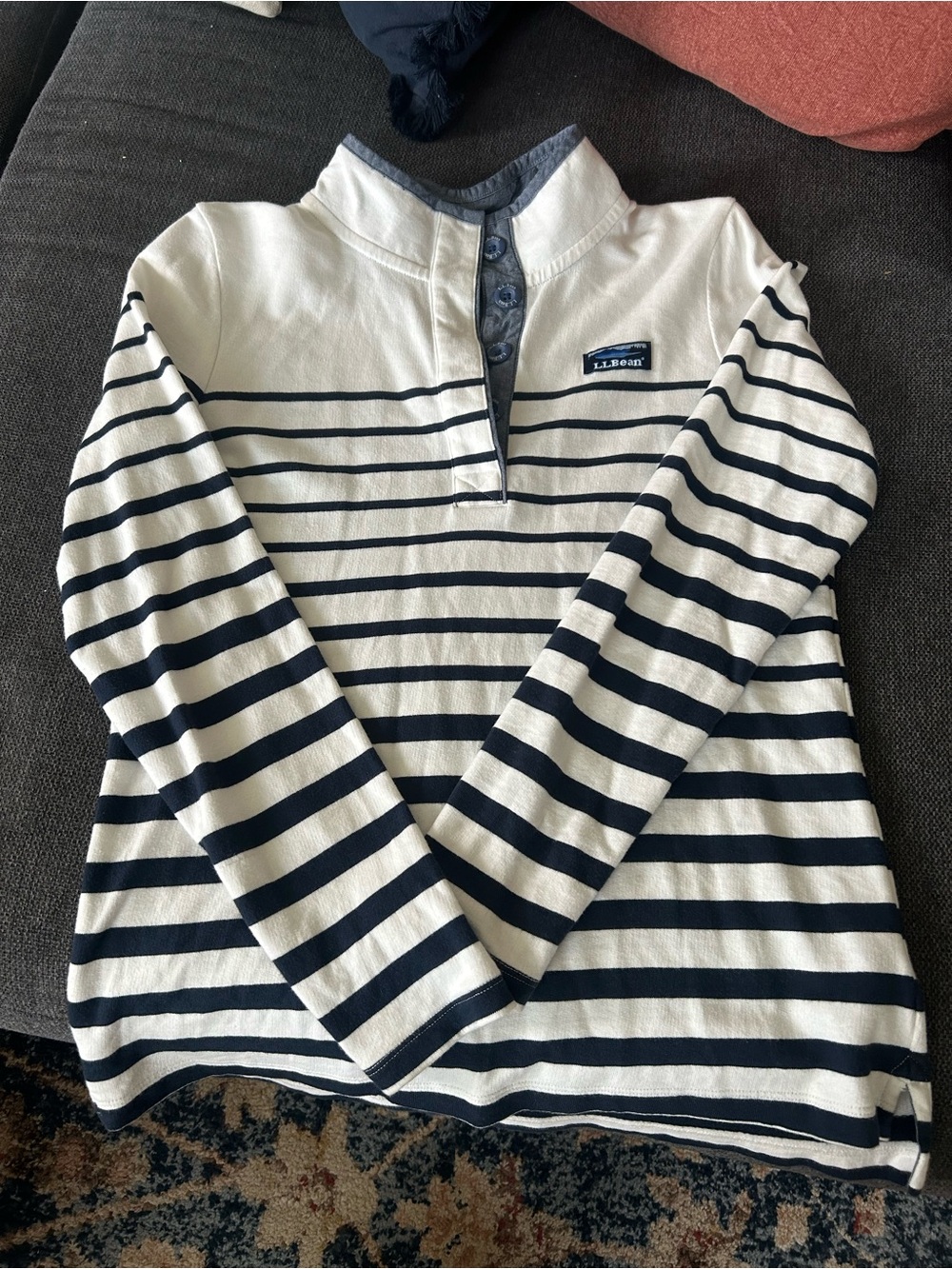 Navy & White Classic nautical stripped Pullover Top - L.L. Bean